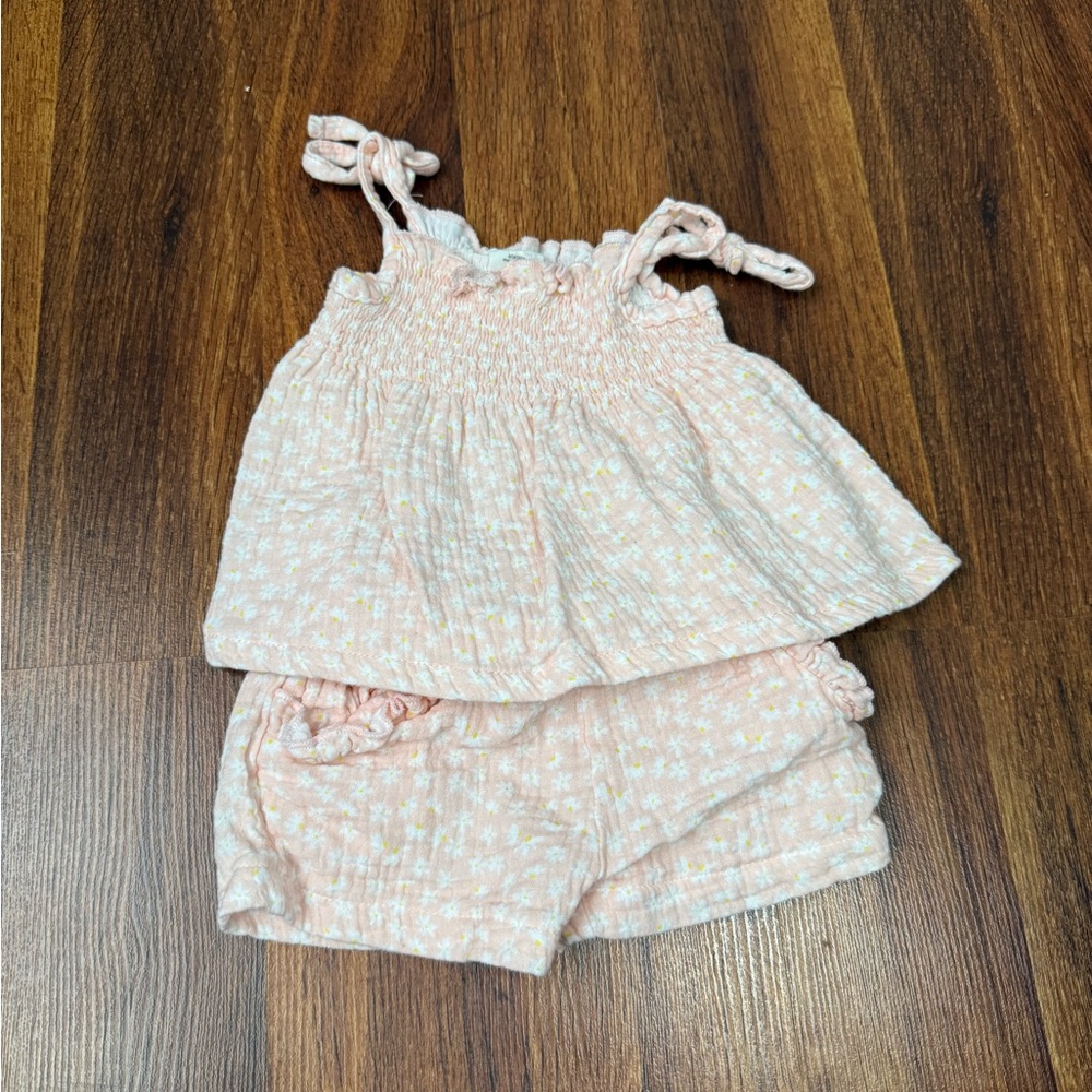 Pink Floral Baby Outfit